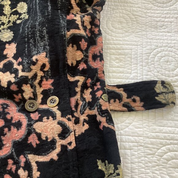 Citron Santa Monica Womens Black Floral Button-Up Jacket Size M - Picture 13 of 16